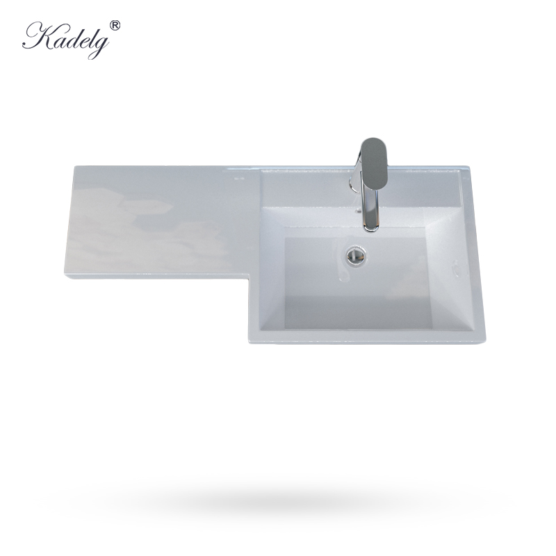 35"Big Size Vanity Basin Stone Glossy White